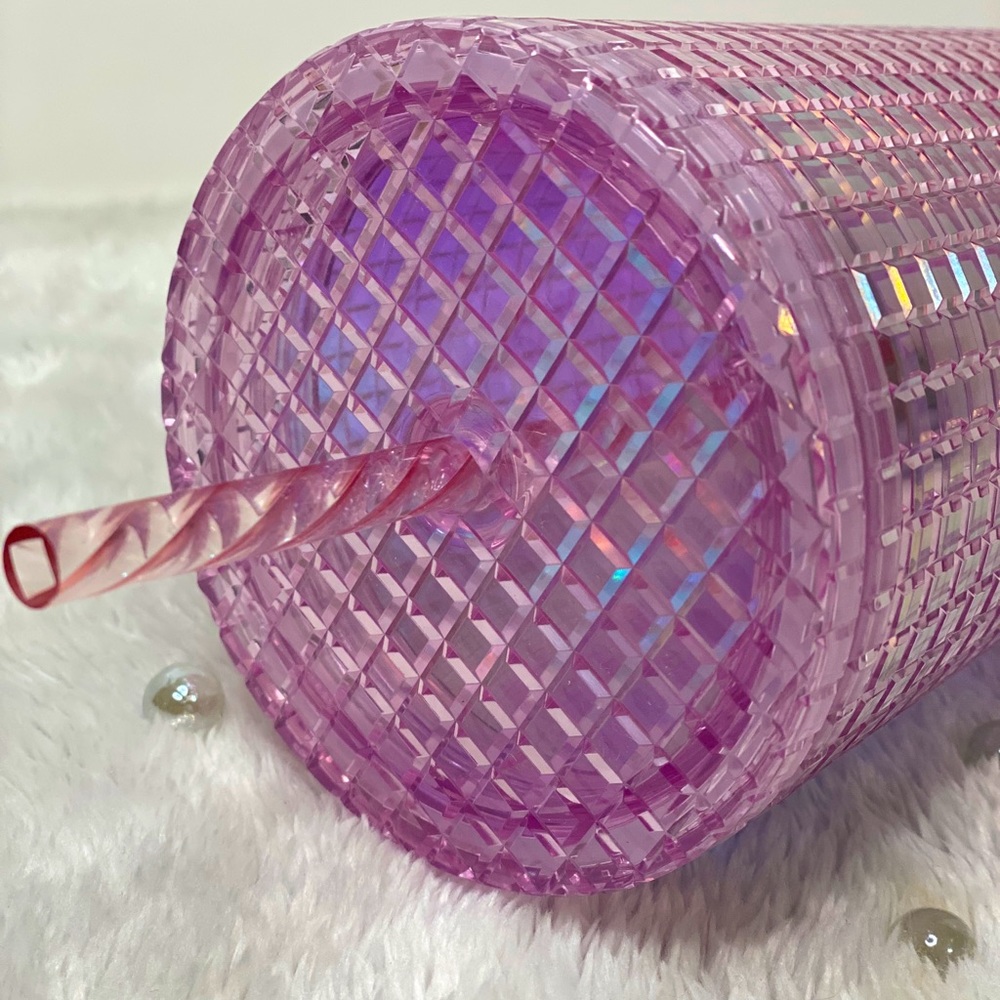 Starbucks NEW Pink Grid Cold Cup (24oz) - Picture 9 of 12